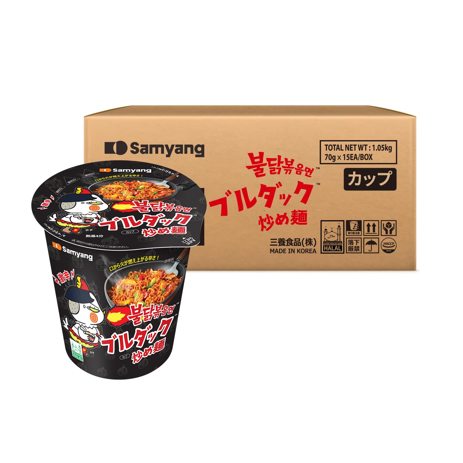 Amazon.co.jp: SAMYANG 三養 ブルダック 炒め麺カップ (15個入りケース